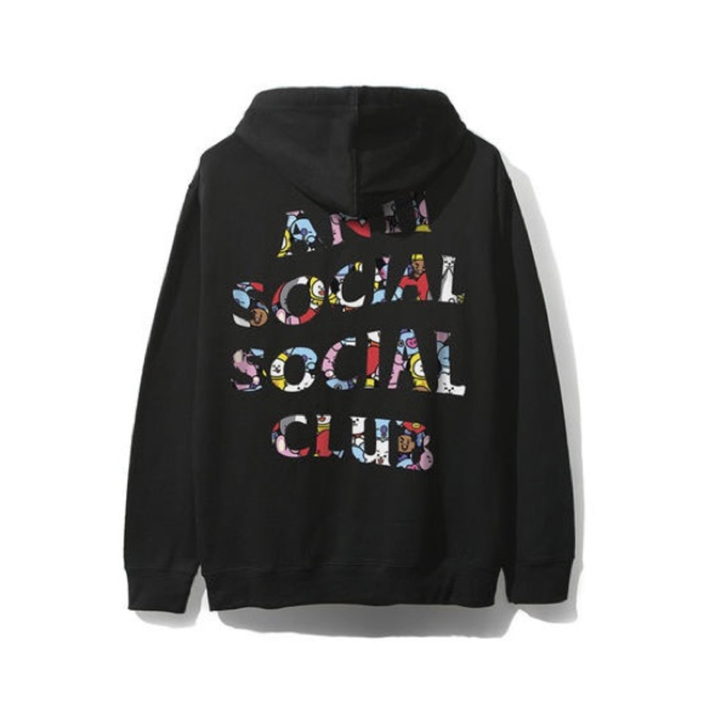 Anti Social Social Club // ASSC X BT21 Collab - Blended Black Hoodie